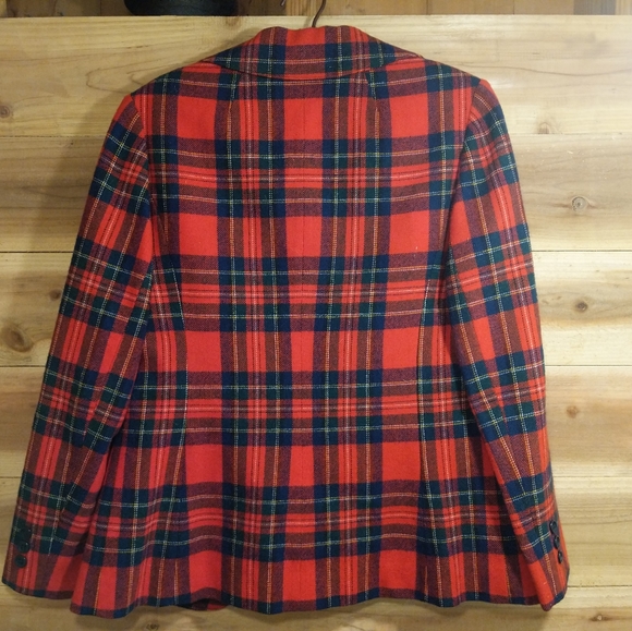 Pendleton women's size 10 vintage 1950s plaid 100% virgin wool Blazer jacket - Picture 3 of 6
